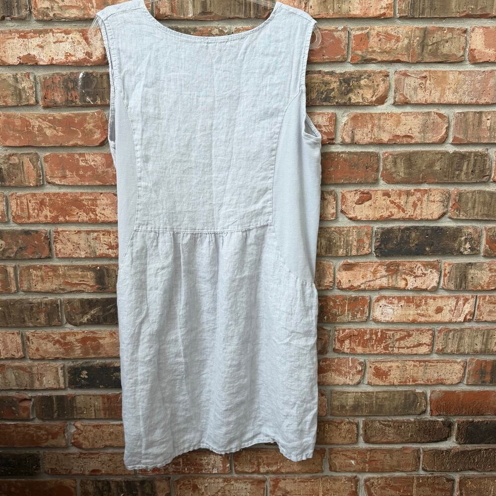Martina Innocenti Womens Linen Dress 1X Gray Tank Lightweight Stars Lagenlook - Picture 7 of 7